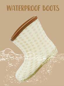 Jungen und Mädchen Karomuster Regenstiefel, wasserdichte Stiefel, rutschfeste Sohle, leicht zu reinigende Outdoor Kleinkinder Regenstiefel