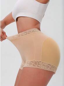 1条女士塑身短裤，卡其色塑身内裤，紧身提臀三角裤，防滑舒适塑形裤，女士内衣，适合日常穿着和运动 - 卡其色 - 查看 4