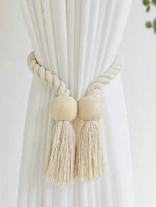 1/2pcs Wooden Tassel Magnetic Curtain Tie Backs - Minimalist Curtain Rings, Suitable For Bedroom, Living Room, Kitchen. Strong Magnets And Easy To Use, Perfect For Home Decorators, Renters, Minimalists. Ideal Housewarming, Christmas, Birthday Gift. - Multicolor - View 11