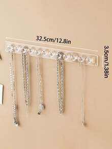 1 chiếc giá treo trang sức trong suốt gắn tường - Giá trưng bày nhiều móc cho vòng cổ, vòng tay và bông tai - Lý tưởng cho bàn trang điểm, tủ và ký túc xá, vật dụng thiết yếu cho phụ nữ cất giữ đồ dùng, du lịch, trang trí mùa thu và Halloween. - Nhiều màu - Xem 4