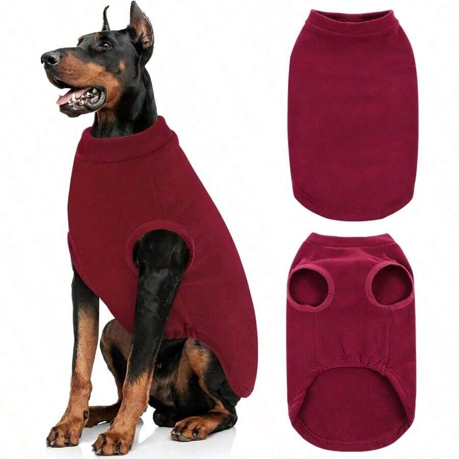YAOFITEE Sueter de forro polar para perro chaleco calido de forro polar para perros pequeños sudadera suave para otoño e invierno chaleco acogedor sin mangas para perros para niños y niñas para - XS+Rojo - Ver 1