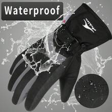 Achiou - Guantes de esquí de nieve para invierno, cálido, 3M, impermeable, visualización táctil para hombres y mujeres - naranja/fiesta de bloques - Ver 4