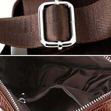 A High-Quality Men's Shoulder Bag Made Of Genuine Leather, Crafted From Premium Cowhide – With An Adjustable Shoulder Strap, Robust And Durable, Suitable For Everyday Use And Travel, Stylish And Versatile, Perfect For Casual Outfits. - 棕色 - 查看 7