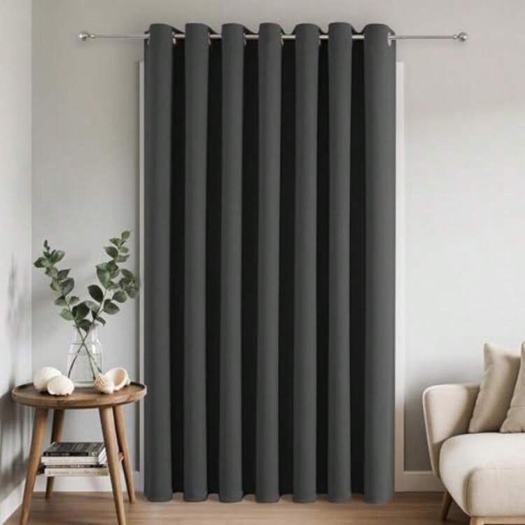 Joydeco - Cortina para Puerta, Cortina para clóset, Cortinas para recámara, Cortinas de Puerta para Puertas de privacidad, Tela densa Tacto Suave de 78 Pulgadas(Gris 254An x 274.3Al cm (1 Paneles)) - Multicolor - Añade 1