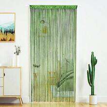 Beaded Curtain Door String Curtains For Doorway Tassels Beads Hanging Fringe Hippie Room Divider Window Hallway Entrance Wall Closet Bedroom Privacy Decor (Grass Green, 100*280cm),39inchWx110inchL(Packof1),GrassGreen - 草綠 - 查看 1