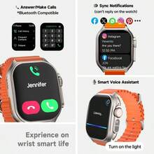 W&O 2025 Smart Watch With Infrared Remote Control | 2.04OLED HD Screen | IP67 Waterproof | Bluetooth Calling & Wireless Charging | Slim Bezel Zinc Alloy Frame | Health Tracker For Heart Rate/Sleep | Android IOS Compatible | Halloween & Christmas Gift - Hồng ngoại cam - Xem 8