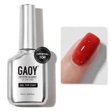 GAOY Crystal Glossy Gel Top Coat, 16ml No Wipe Clear Finish For Gel Nail Polish, High Gloss Varnish For Long Lasting UV Light Cure Nail Art DIY - ColorD - 查看 1