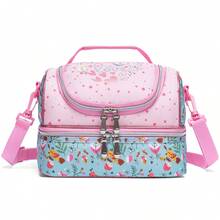 1pc Dual Layer Insulated Lunch Bag, Unisex Kids Lunch Box, Thermal Cooler Bag With Adjustable Shoulder Strap - Double Layer Lunch Bag - View 3