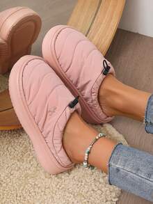2025 Winter Short Snow Boots, Thermal Lined, Warm, Anti-Slip, Furry Half-Slipper - Watermelon Pink - View 2