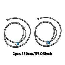 2根304不锈钢编织软管，适用于水龙头/马桶/热水器/浴缸/小便池供水，M20螺纹通用冷热水编织橡胶软管，耐热、耐腐蚀、防冻、耐用，长度：30/40/50/60/80/100/150/200厘米 - 銀色 - 查看 18