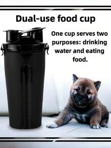 كوب طعام وماء للحيوانات الأليفة: مانع للتسرب، محمول، مناسب لجميع أعمار الكلاب - تصميم ثنائي الحجرة، موزع ماء للكلاب