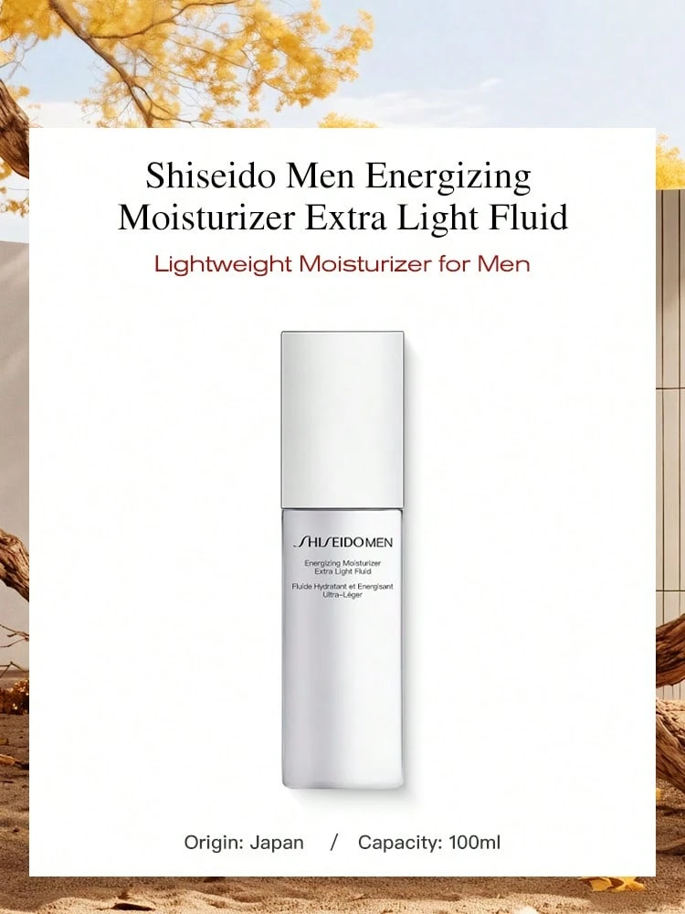 Shiseido Men's Energizing Moisturizer | 100ml, Extra Light Fluid & Refreshing Hydration - Clear - View 1