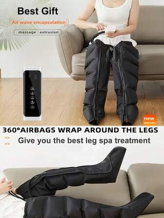 Leg Air Compression Massager, Foot, Calf, Thigh, Knee Massager, Compression Boots, Recovery Gift, Christmas, Mother's Day, Father's Day Gift For Men & Women, Suitable For Foot, Leg, Calf, Thigh, Knee Air Compression Massage