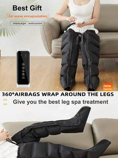 Leg Air Compression Massager, Foot, Calf, Thigh, Knee Massager, Compression Boots, Recovery Gift, Christmas, Mother's Day, Father's Day Gift For Men & Women, Suitable For Foot, Leg, Calf, Thigh, Knee Air Compression Massage