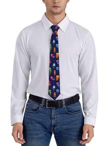 Sunflower Print Neckties Men - Novelty Ties Business, Work, Casual, Wedding Party - 神奇的水母 - 查看 5