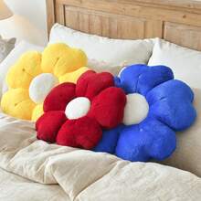 Flower Shaped Pillow, Cute Decorative Throw Pillows With Soft Artificial Rabbit Fur For Couch Bed Chair Floor, Christmas Pillow Seating Cushions With Room Décor For Bedroom (14.9 Inches, Yellow),14.9Inches,Yellow - 黃色 - 查看 7
