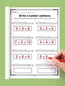 1pc Reusable Math Practice Workbook, Addition & Subtraction Exercises, Writing Practice, Student Stationery, School Supplies, Fantasy Book, Back To School/Christmas Gift, Suitable For Learning Rewards, Holiday Or Birthday Gifts, Stationery