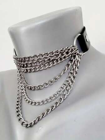 哥特朋克风可调节项圈，男女通用PU皮革颈链，腰部束带款式，Y2K街头风配饰，适合日常及节日穿着