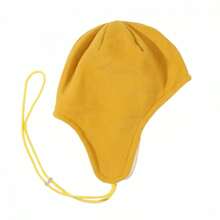 Gorro con orejeras para hombre y mujer, moderno, de color liso, cálido, para viajes al aire libre. - Cúrcuma - Ver 3