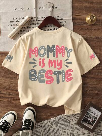 1pc Toddler Girls Casual Printed Crew Neck Short Sleeve T-Shirt, Summer Childrenswear - Cute T-Shirt That Brings Joy And Happiness To Every Child!