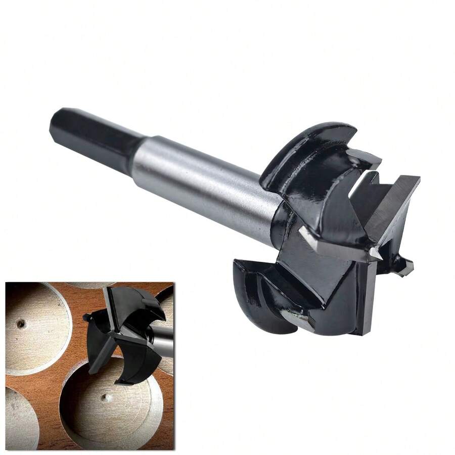 35mm Hinge Positioning Drill Bit, Alloy Steel Blade With Non-Slip Handle, Compatible With Bench Drill And Electric Drill - Black - View 1