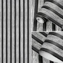 Papel Tapiz Autoadhesivo, Papel de Contacto Madera Mate Impermeable, Papel de Contacto Impermeable para Renovación de Muebles de Casa Oficina (Azul Blanco) - Raya Negro-Negro - Ver 1