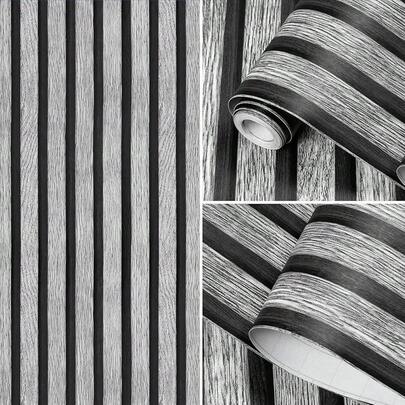 Papel Tapiz Autoadhesivo, Papel de Contacto Madera Mate Impermeable, Papel de Contacto Impermeable para Renovación de Muebles de Casa Oficina (Azul Blanco)