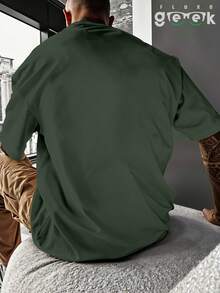 Oversized Gym T-Shirt With The Phrase "If You Need Me, Don't Need Me" REF 3285 FLUXO GEEK - Army Green - View 5