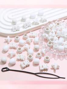 Set de 60 piezas de accesorios para el cabello de niñas con trenzas, diseños a cuadros cruzados, diseños de amor, decoraciones para el cabello de estilo callejero punk rock lindo - Multicolor - Ver 9