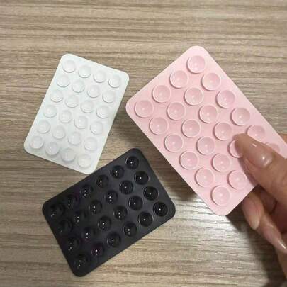 24pcs/Set Silicone Suction Cup Phone Holder Pads, Multi-Functional Suction Cup Wall Mount Holder, Square Single-Sided Phone Case Holder Sticker, Suitable For Most Phones, Great For Home, Outdoor Shooting, Bathroom, Office Desk