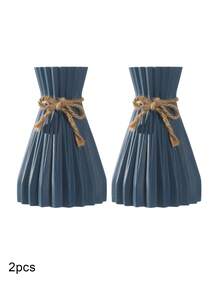 1/2 Pcs Artificial Flower Vase, Ceramic Appearance Plastic Vase, Height 6.9 Inches, Unbreakable Home Decoration Vase, Inserted Fake Flower Vase Cannot Hold Water, Modern Decorative Vase For Home Decoration, Living Room, Table, Office, Centerpiece Room Decor Glass Vase - White - View 13