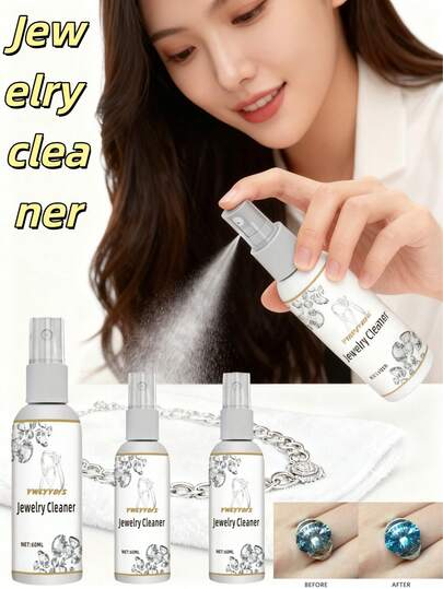 1 Bottle Jewelry Cleaning Solution, Metal Jewelry Cleaner, Diamond Necklace Rust Remover, Silver Polish Cleaner - Main Ingredients For Cleaning, Brightening, Polishing And Anti-Rust. Jewelry Cleaner, Removes Rust And Dirt, Cleans Dial, Gold Watch, Diamond Ring Cleaning Spray. Jewelry Cleaner, Metal Cleaner, For Removing Rust And Dirt On Jewelry, Diamonds And Necklaces.