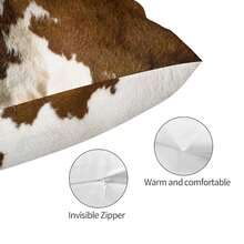 Western Cow Print Lumbar Throw Pillow Covers 12x20 Set Of 2 Brown White Cowhide Short Pl 11ush Pillows Case Animal Print Rectangle Cushion Cover Decorative Pillowcases For Couch Bed,20inchx12inch(Packof2),BrwonWhite - 布朗懷特 - 查看 4