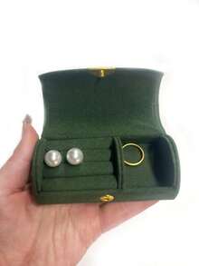 1 Luxurious Velvet Jewelry Storage Box, For Women - Compact Travel-Friendly Design, Anti-Fading Ring Storage, Perfect Birthday Gift, Mother's Day And Valentine's Day, Jewelry Box, Jewelry Box - Multicolor - View 5