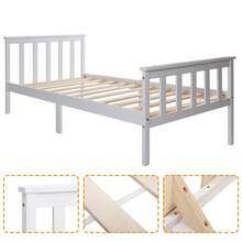 Single Wooden Bed Consisting Of A Bed Frame With Slatted Base And A Headboard - 90 X 200 Cm, Solid Pine, Children's Bed, Teenager's Bed, White - White + Solid Wood - View 8