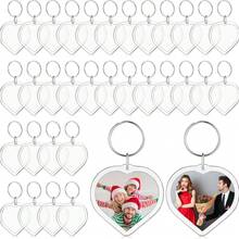 23 件亚克力照片钥匙扣，透明双面空白钥匙扣带开口环，适用于 DIY 工艺品和礼品、学校用品、返校 - 彩色 - 查看 3