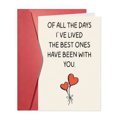 Romantic Valentine's Day Card | Birthday Or Anniversary Card & Gift - Perfect For Wife/Husband/Boyfriend/Girlfriend | Sweet Couple Card | Ideal Valentine's Day Decoration-1PC