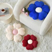 Flower Shaped Pillow, Cute Decorative Throw Pillows With Soft Rabbit Fur For Couch Bed Chair Floor, Christmas Pillow Seating Cushions With Room Décor For Bedroom Living Room(19.6 Inches, Beige),19.6Inches,Beige - 米色 - 查看 4