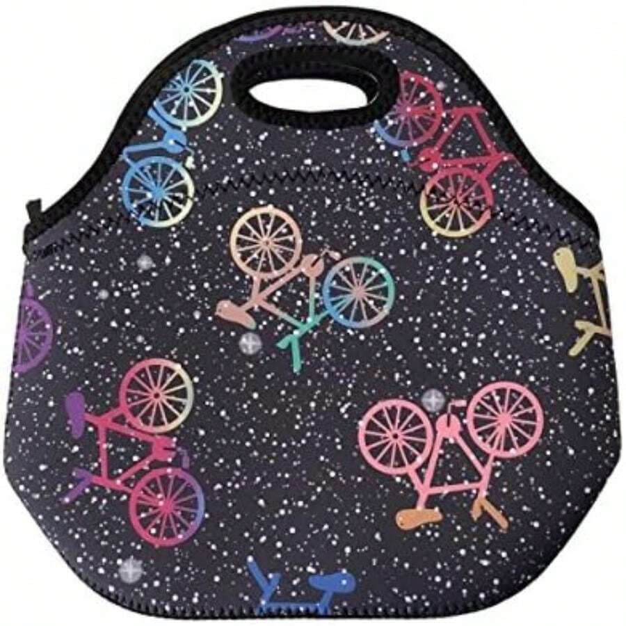 Wrapables Bolsa de almuerzo de neopreno aislada, noche estrellada(Una talla Bicicletas en el Espacio) - Multicolor - Ver 1