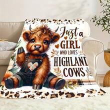 Cozy Highland Cow Print Throw Blanket - Soft, Reversible & Versatile For Couch, Bed, Office, And Outdoor Use - Perfect Gift Idea - Multicolor 13 - View 3