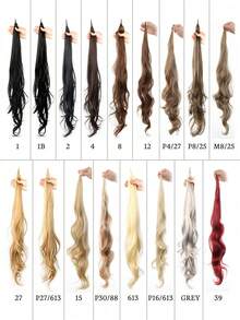 超長卷馬尾合成纖維接髮 - 拼色 - 查看 4