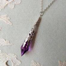 Purple Crystal Gothic Pendant Necklace Antique Silver Necklace Witch - AQ-1182 - Xem 4