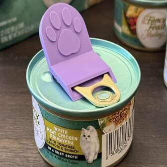 1pc Non-Slip Grip Pet Can Opener With Handle & Easy-Clean Design - Durable Plastic Kitchen Tool For Cat & Dog Food Cans, Compatible With Chicken