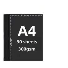 30pcs A4 Black/White Cardstock, 200gsm/300gsm Thick Kraft Paper - A4 - View 9