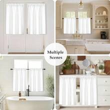 OWENIE White Short Curtains For Small Window 45 Inch Length 2 Panels Set For Bedroom Living Room Bathroomt Cabinet Basement, Light Filtering Textured Short Kitchen Curtains Over Sink, 30\ W By 45\ L,30inchWx45inchL(Packof2),White - 白色 - 查看 7