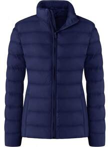 Cálido Chamarra Acolchada de Pato para Mujer, Ligera, Plegable, Ajuste Ajustado, Otoño e Invierno - Azul menta - Ver 2