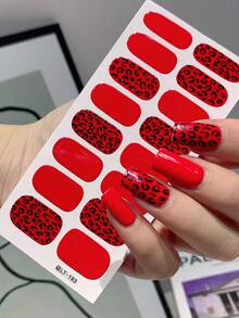 豹纹美甲贴纸 3D 自粘闪光法式豹纹图案凝胶贴片 冬季美甲贴纸 女士女孩 DIY 美甲装饰 2 片装