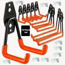 6pcs/10pcs Practical Storage Hooks, Garage Garden Tool Holders, Wall-Mounted Steel Hooks, Small U-Shaped Garden Hooks, Indoor Outdoor Storage Items, High Wall Bearing Hooks, Heavy Duty Garage Hooks, Wall-Mounted Bearing Storage Hooks