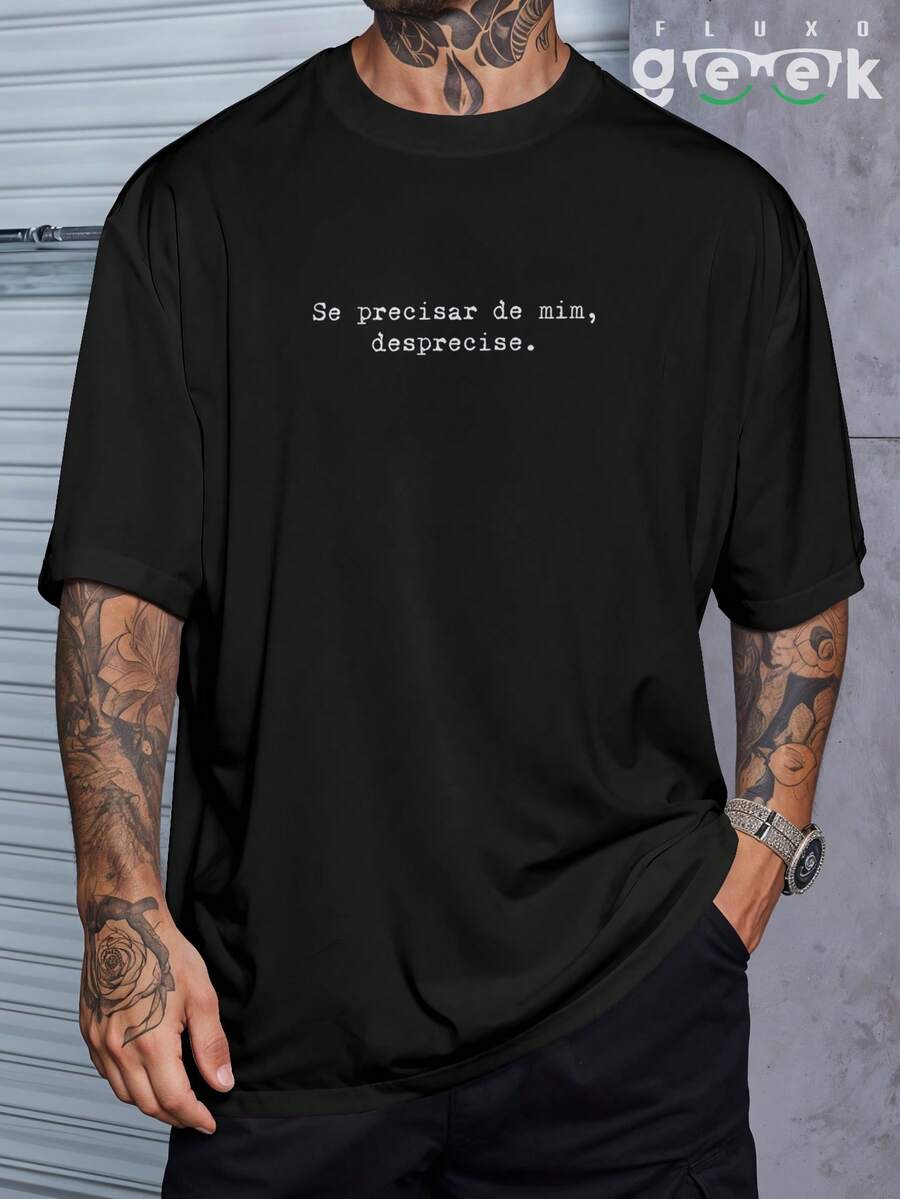 Oversized Gym T-Shirt With The Phrase "If You Need Me, Don't Need Me" REF 3285 FLUXO GEEK - 黑色 - 查看 1