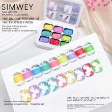 Simwey Spring Back-To-School Nail Accessory Pairing Items / 9 Kinds Of Matte Graffiti Gels, Semi-Fluid / Styling / Sculpting / Graffiti / Painting, No Wiping Needed, Gentle On Nails, Soft Texture, Suitable For DIY Nail Art And Nail Salon Designs, Christmas Gifts, Thanksgiving Gifts, Christmas Gifts For Women, Back-To-School Season Gifts. - Keo sơn dầu mờ - Xem 7